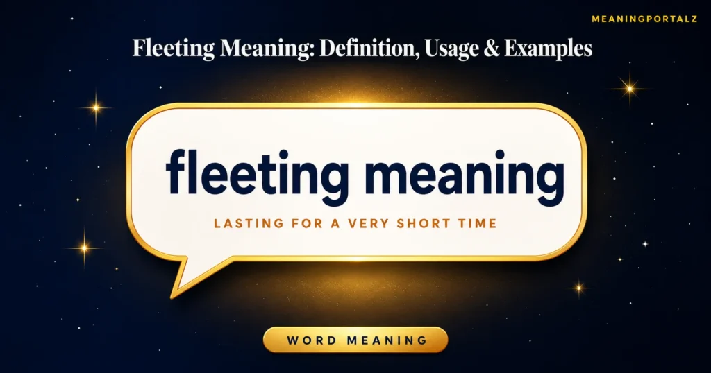Powerful Fleeting Meaning Explained: Definition, Uses, Examples, and Origins 2026